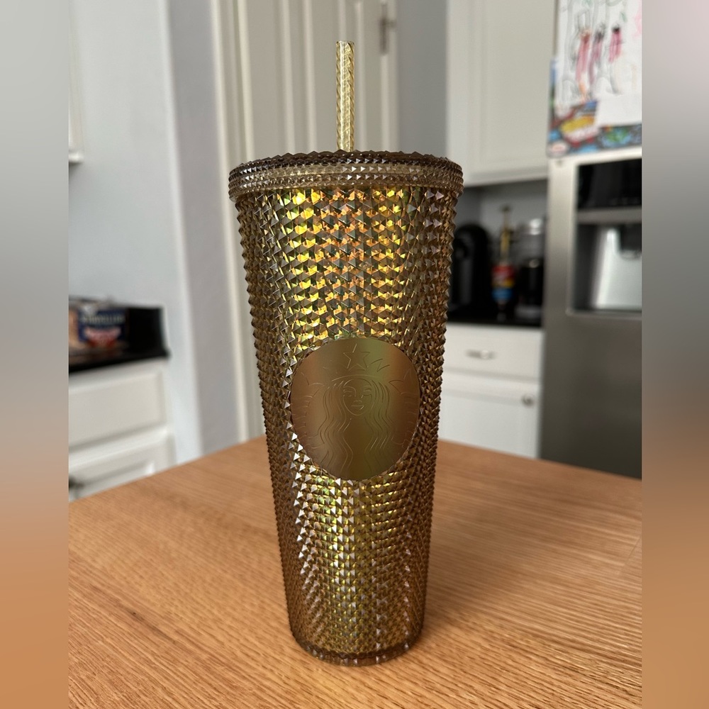 Starbucks Disney World 50th celebration studded tumbler metallic gold NWT